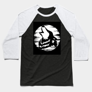 Retro Wolfsilhouettes Wolves Nature Baseball T-Shirt